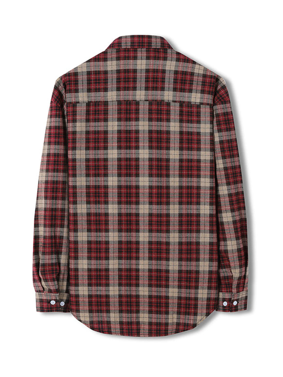 Men's Plus Size Classic Plaid Long Sleeve Shirt - cas7m