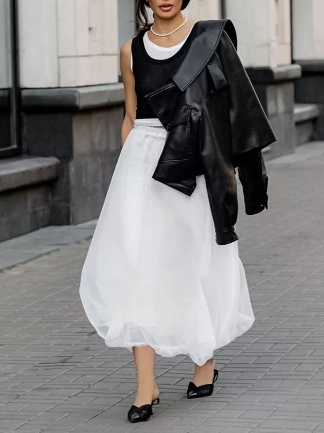 Elastic Waist Flowy Skirt - cas7m