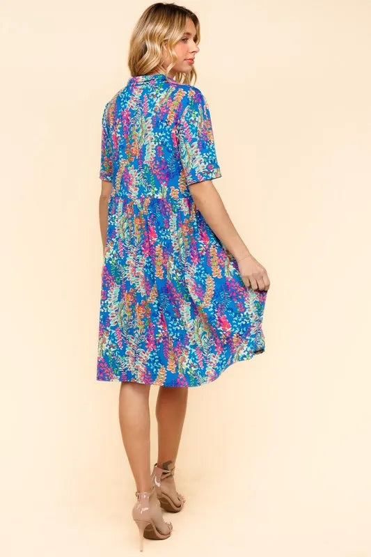 Haptics Johnny Collar Babydoll Dress with Side Pockets - cas7m