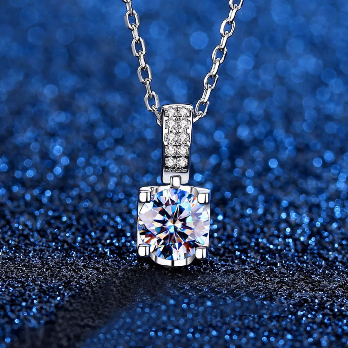 1 Carat Moissanite 925 Sterling Silver Necklace - cas7m