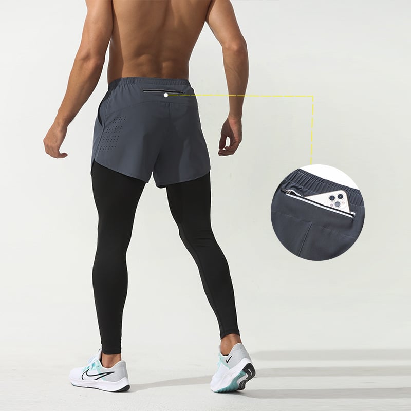 Men's Quick Dry Elastic Fitness Running Pants - cas7m