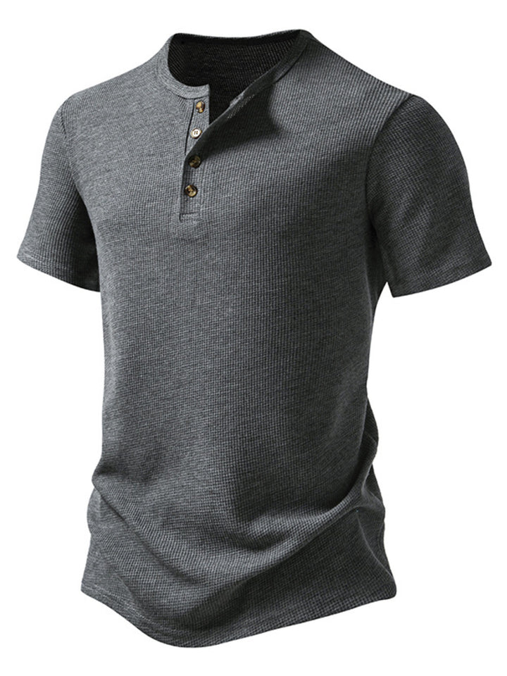 Men's Button Detail Short Sleeve T-Shirt - cas7m