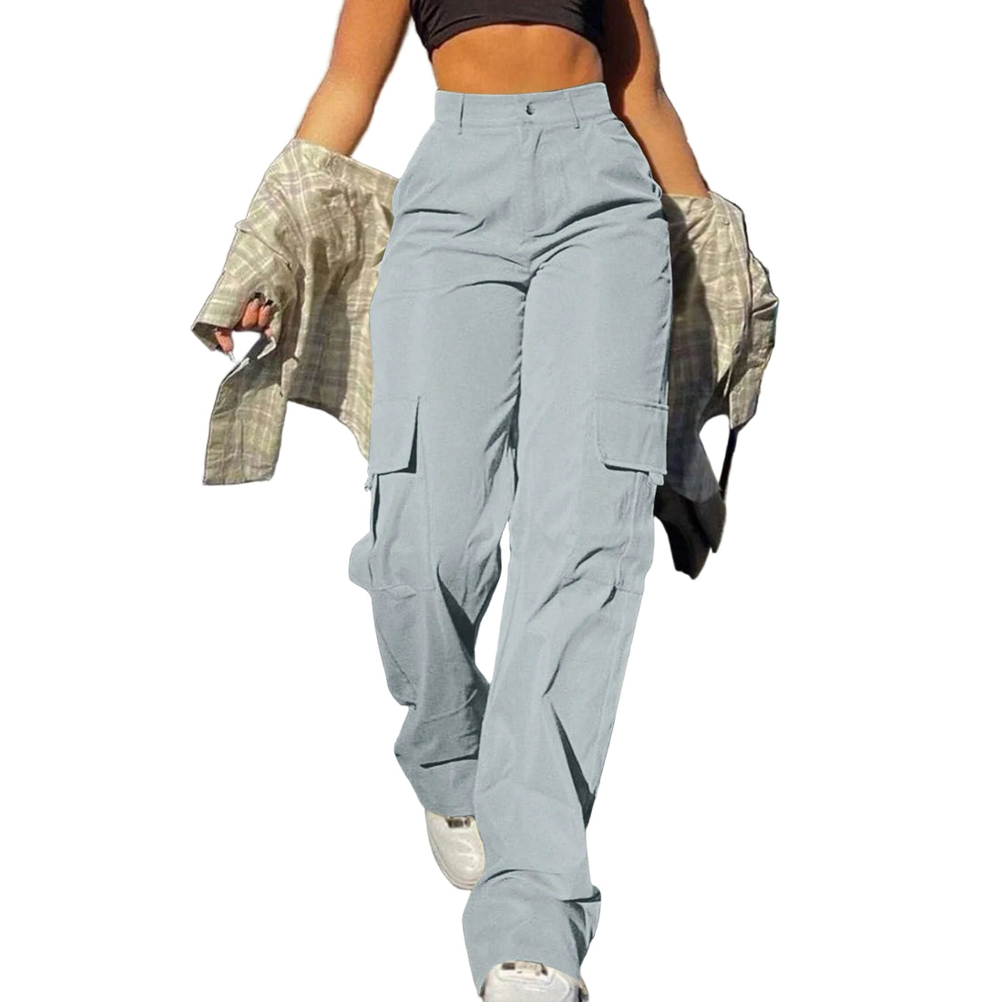 Multi-Pocket Workwear Straight-leg Trousers - cas7m