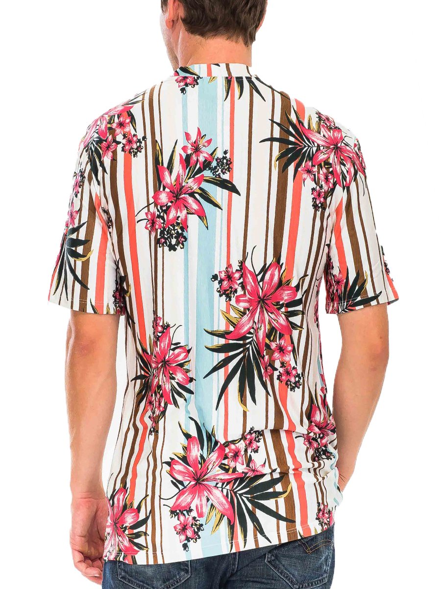 Print Floral and Striped Tee WT8566
