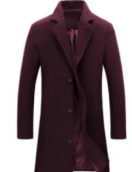 Autumn And Winter New Mens Solid Color Casual Business Woolen Coats - cas7m