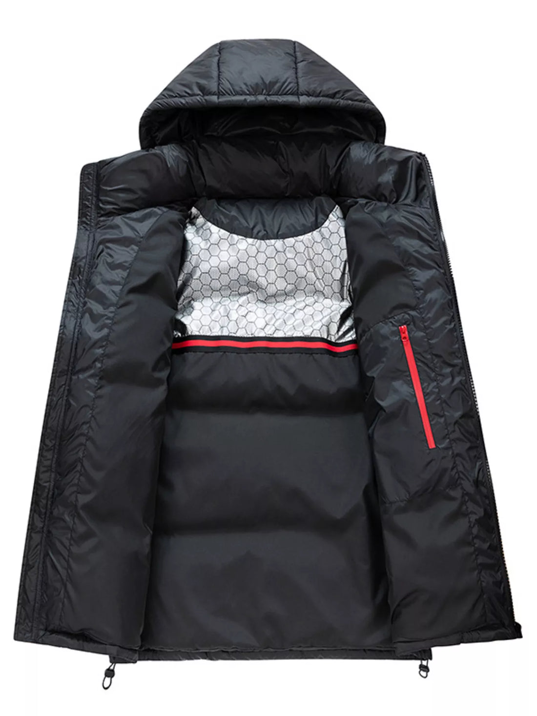 Men's Full Size Hooded Padded Puffer Jacket Plus Size - cas7m