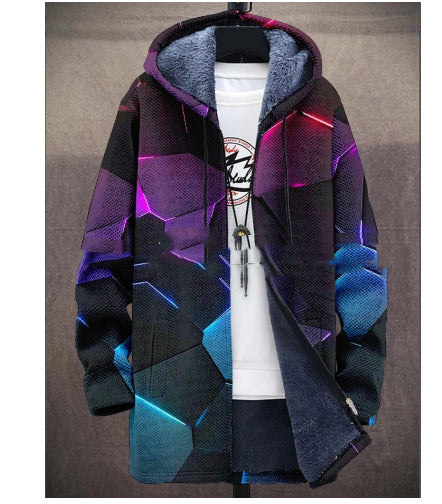 Printed Stand Collar Jacket For Men - cas7m