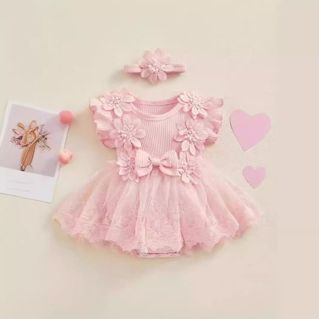 Baby Short Sleeve Romper Dress - cas7m