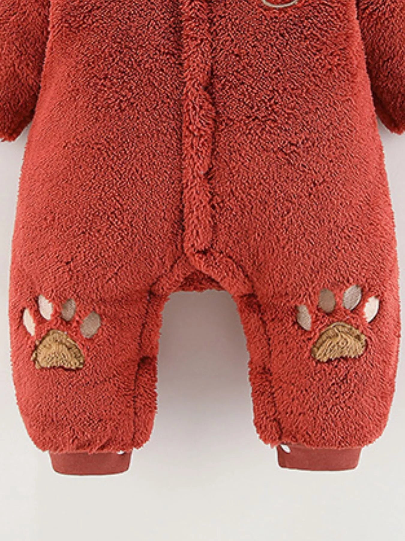 Children's Cozy Bear Hooded Fleece One-Piece - cas7m