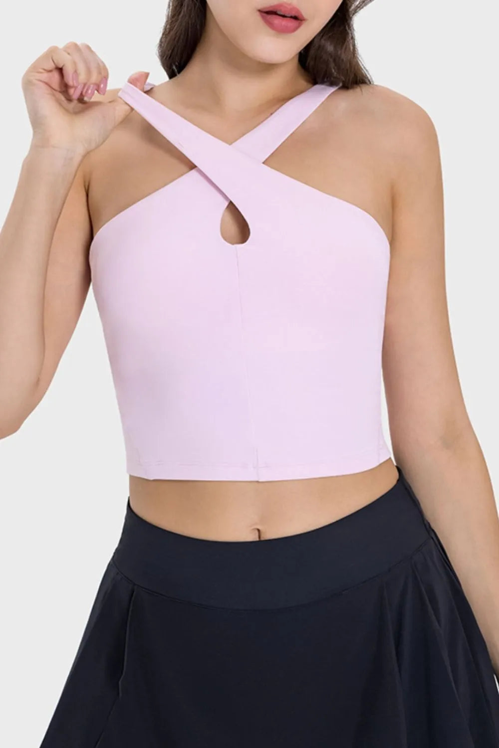 Millennia Crisscross Grecian Neck Active Cami - cas7m