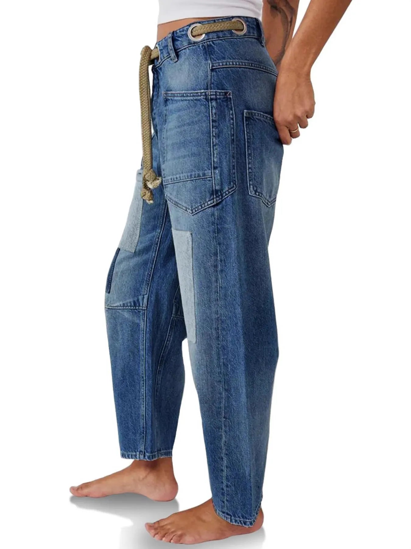 Washed Wide Leg Jeans - cas7m