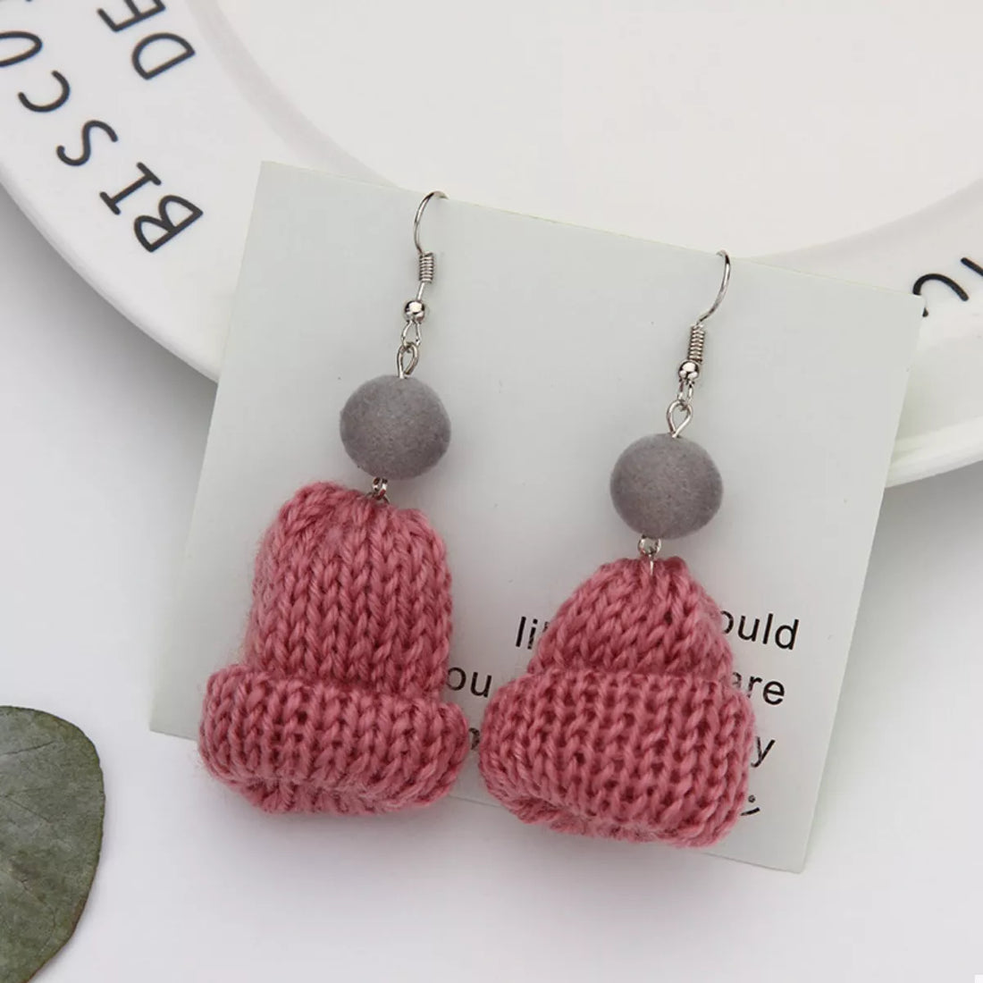 Christmas Knitted Beanie Earrings - cas7m