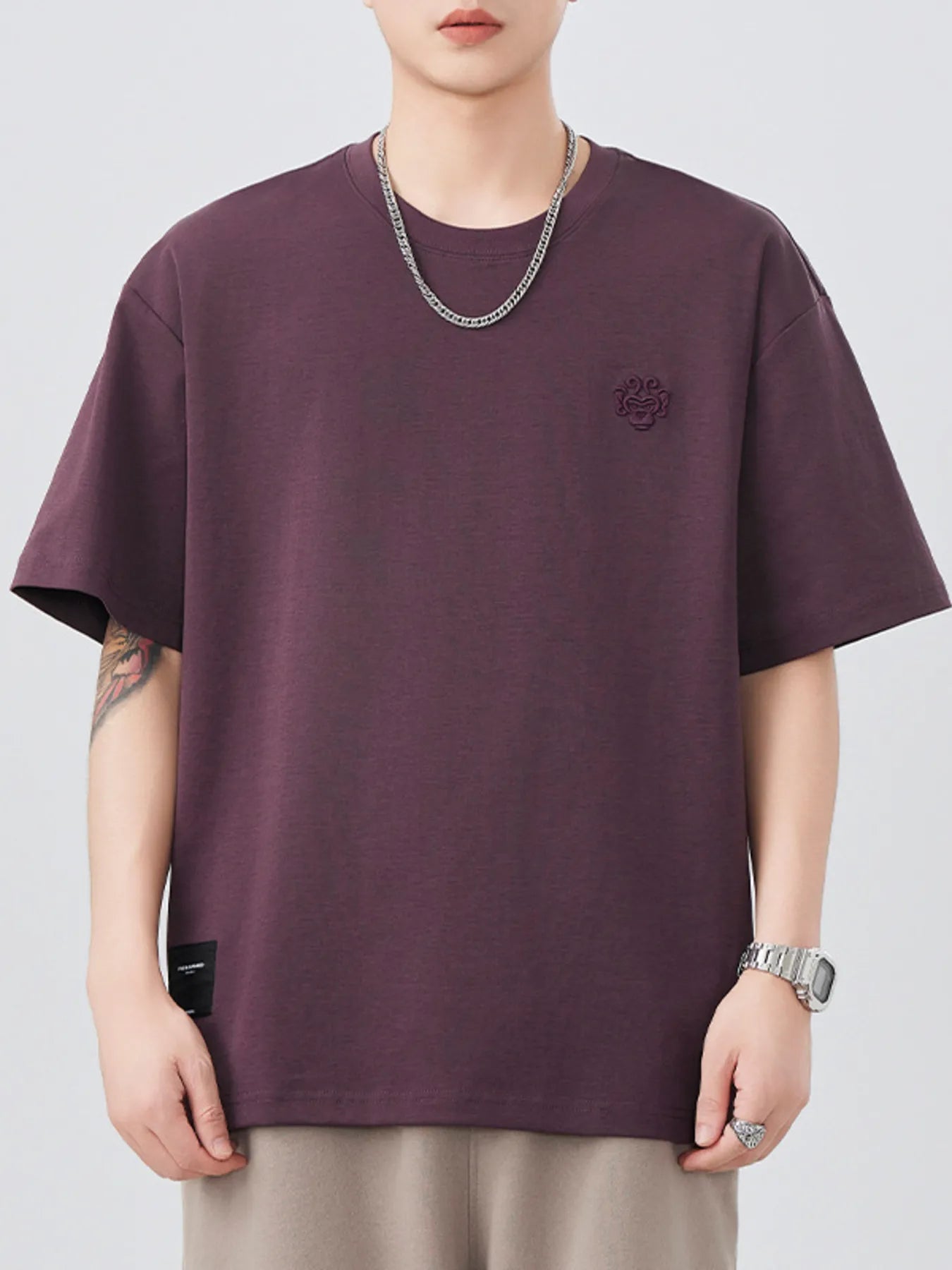 Men's Plus Size Round Neck Short Sleeve T-Shirt - cas7m