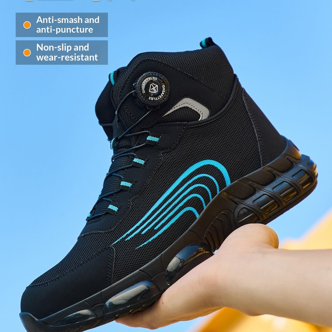 Men's Safety Shoes With Knobs To Prevent Smashing And Shoelace Punctures - cas7m