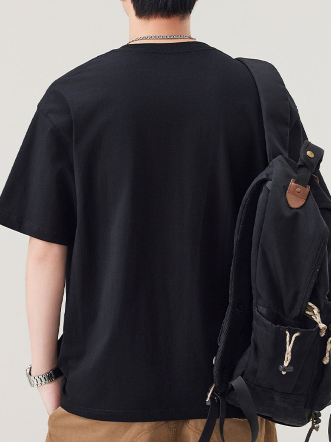 Men's Plus Size Solid Color Casual Loose T-Shirt - cas7m