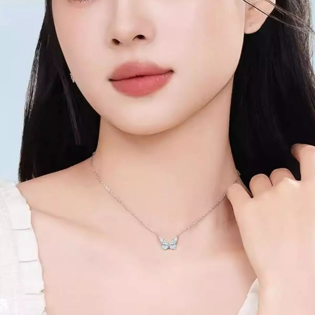 925 Sterling Silver Butterfly Necklace - cas7m