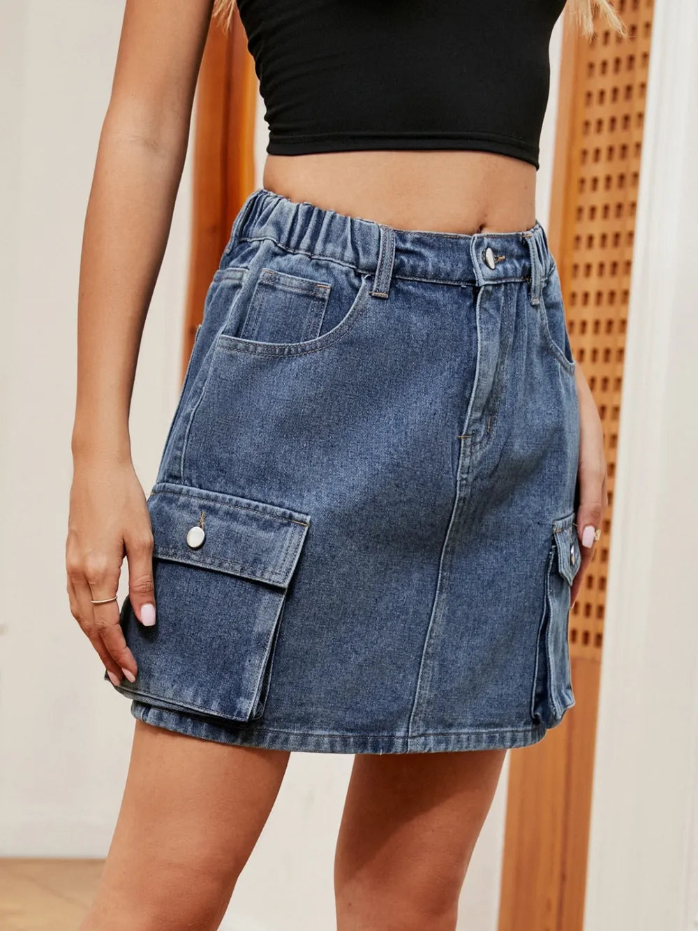High Waist Denim Skirt - cas7m