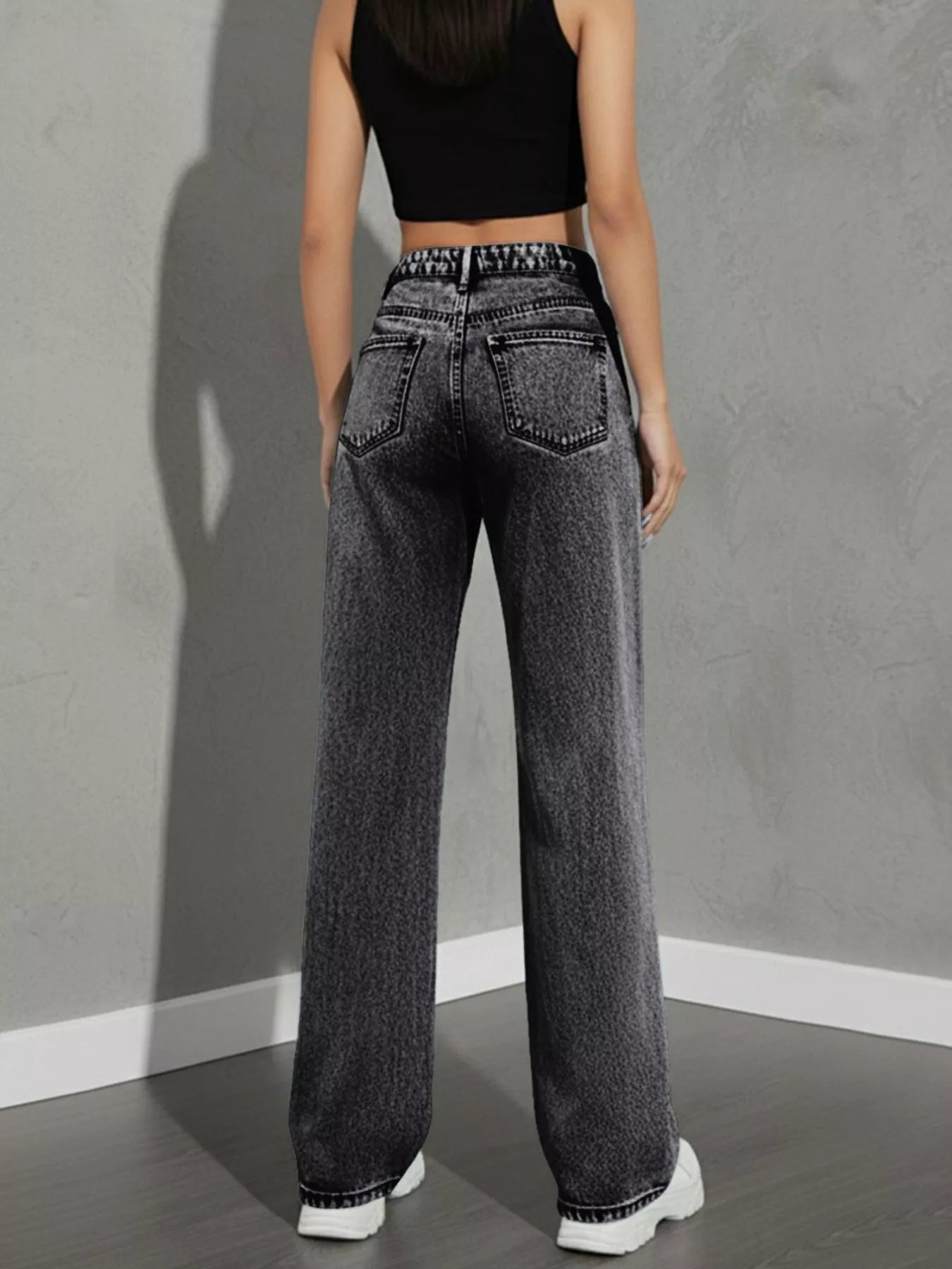 High Waist Wide Leg Jeans - cas7m