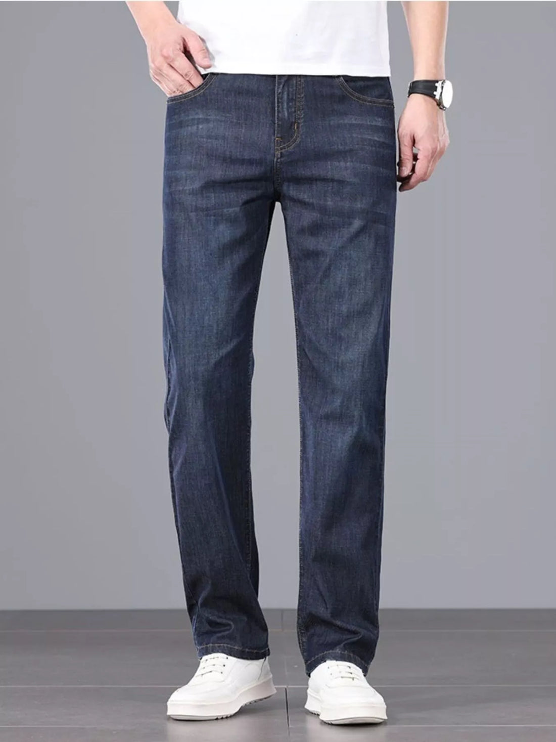 Men's Straight Fit Wash Jeans - cas7m