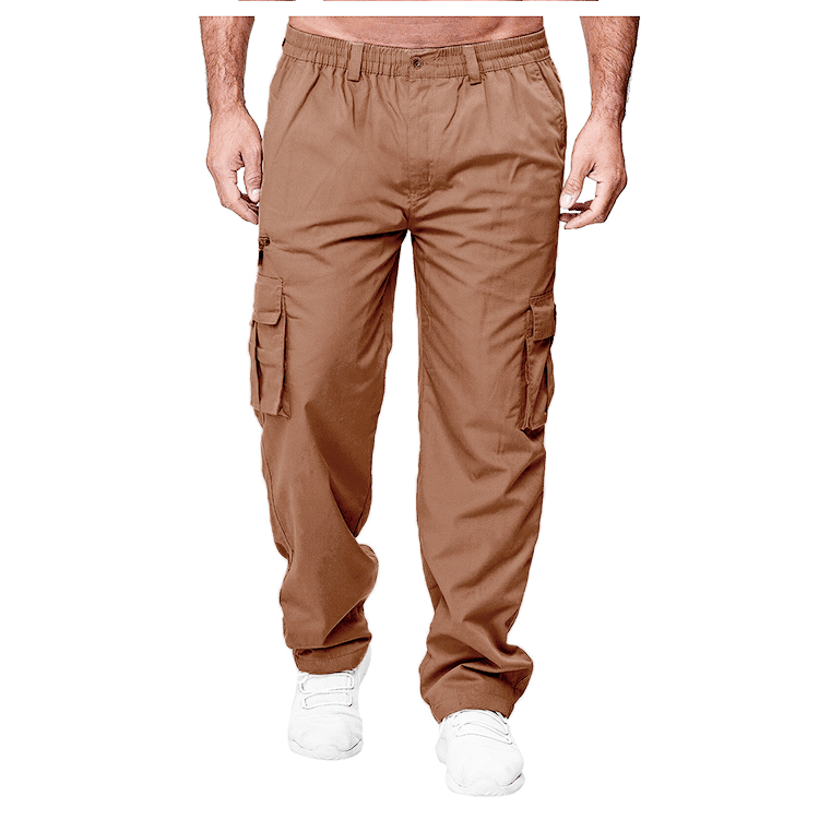Men's Casual Multi-pocket Loose Straight Cargo Pants - cas7m