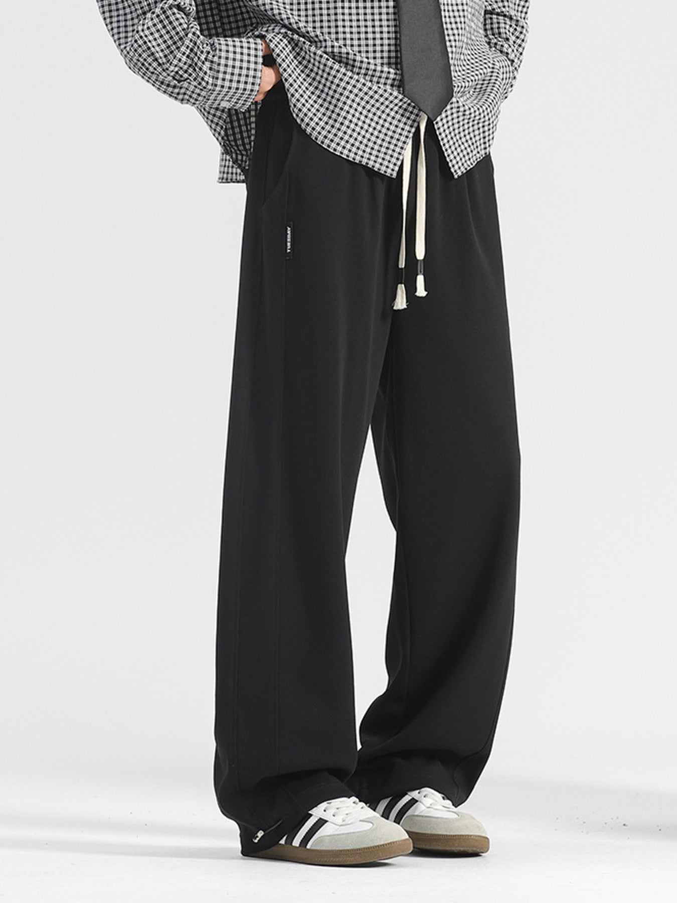 Men's Plus Size Casual Loose-Fit Drawstring Pants - cas7m