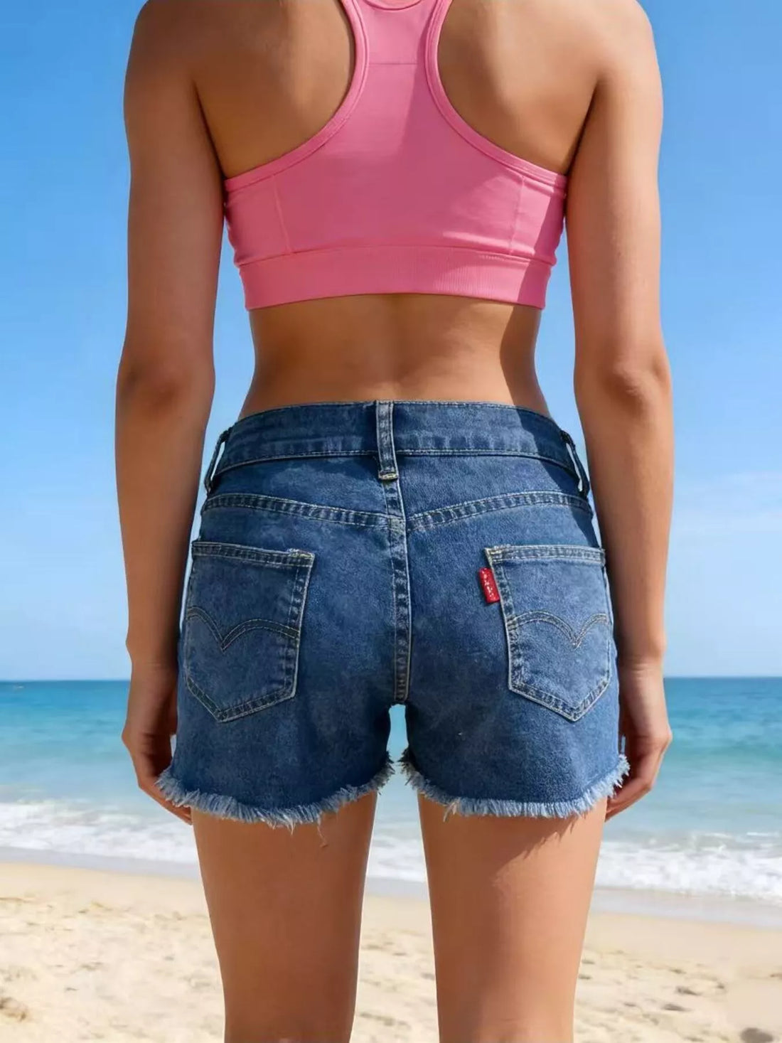 Raw Hem Denim Shorts - cas7m