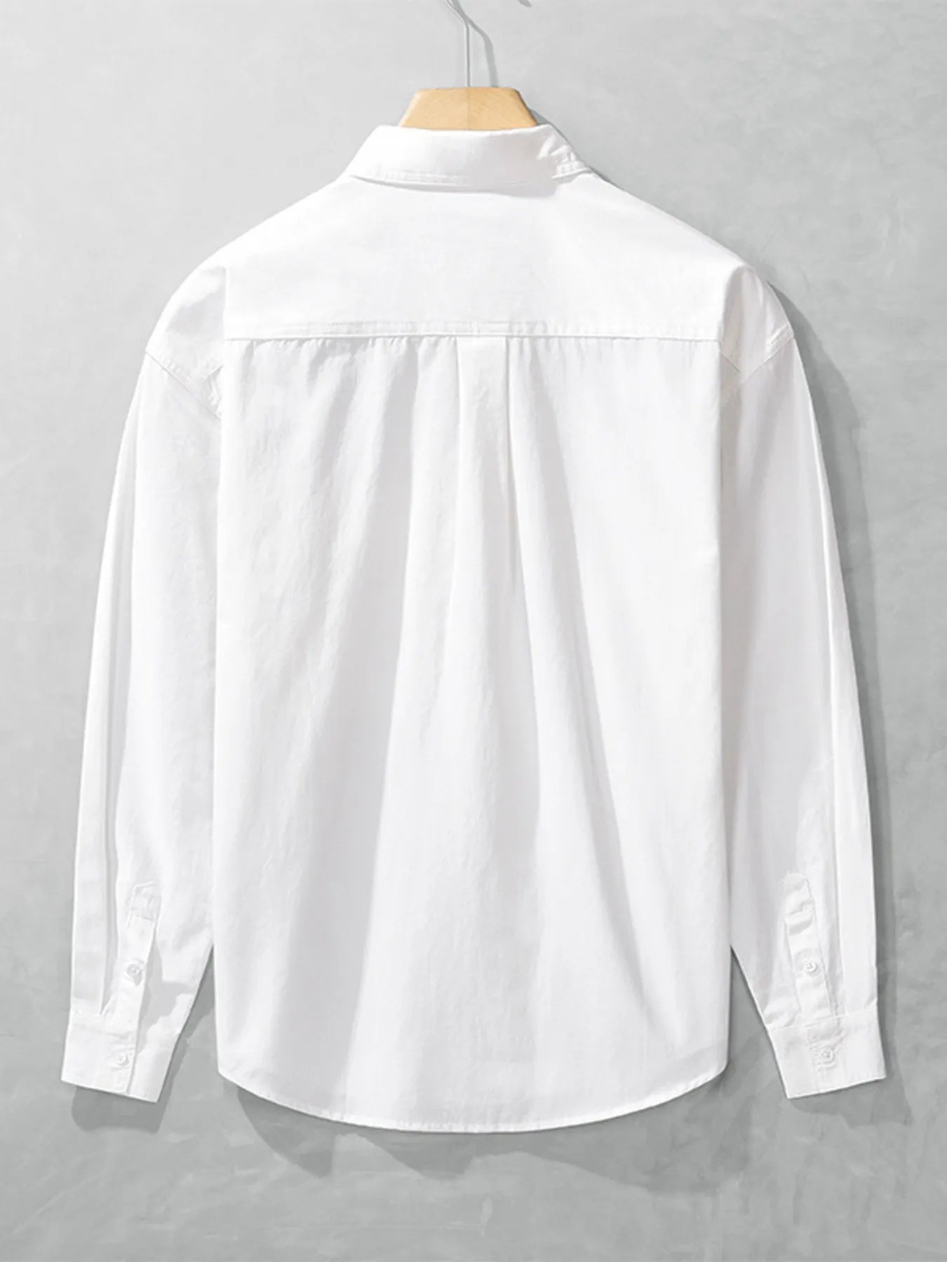 Men's Plus Size Button Up Long Sleeve Shirt - cas7m