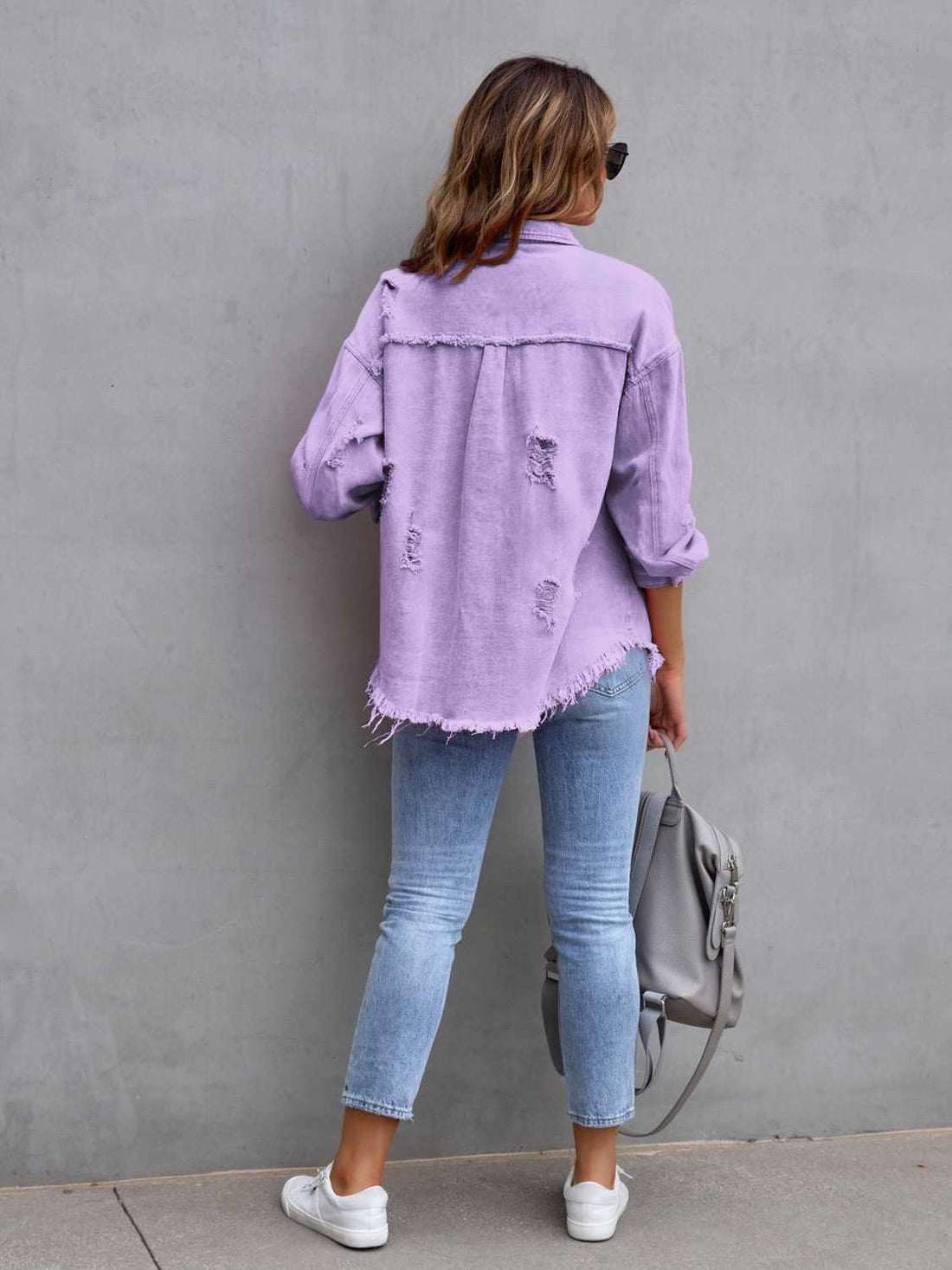 Chic Fringe Cotton-Blend Pullover Top - No Stretch, Machine Washable - cas7m