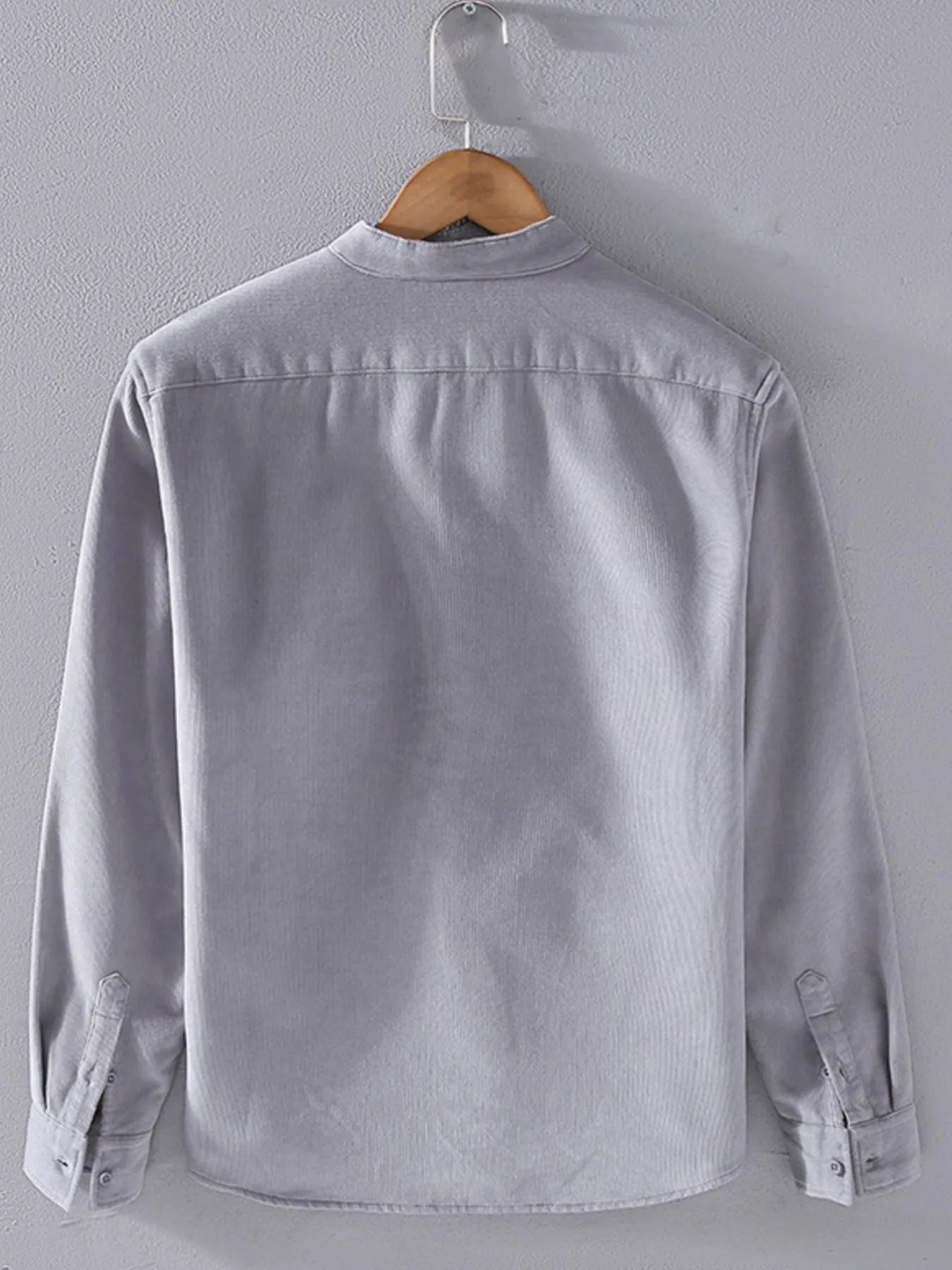 Men's Plus Size Button Up Long Sleeve Shirt - cas7m