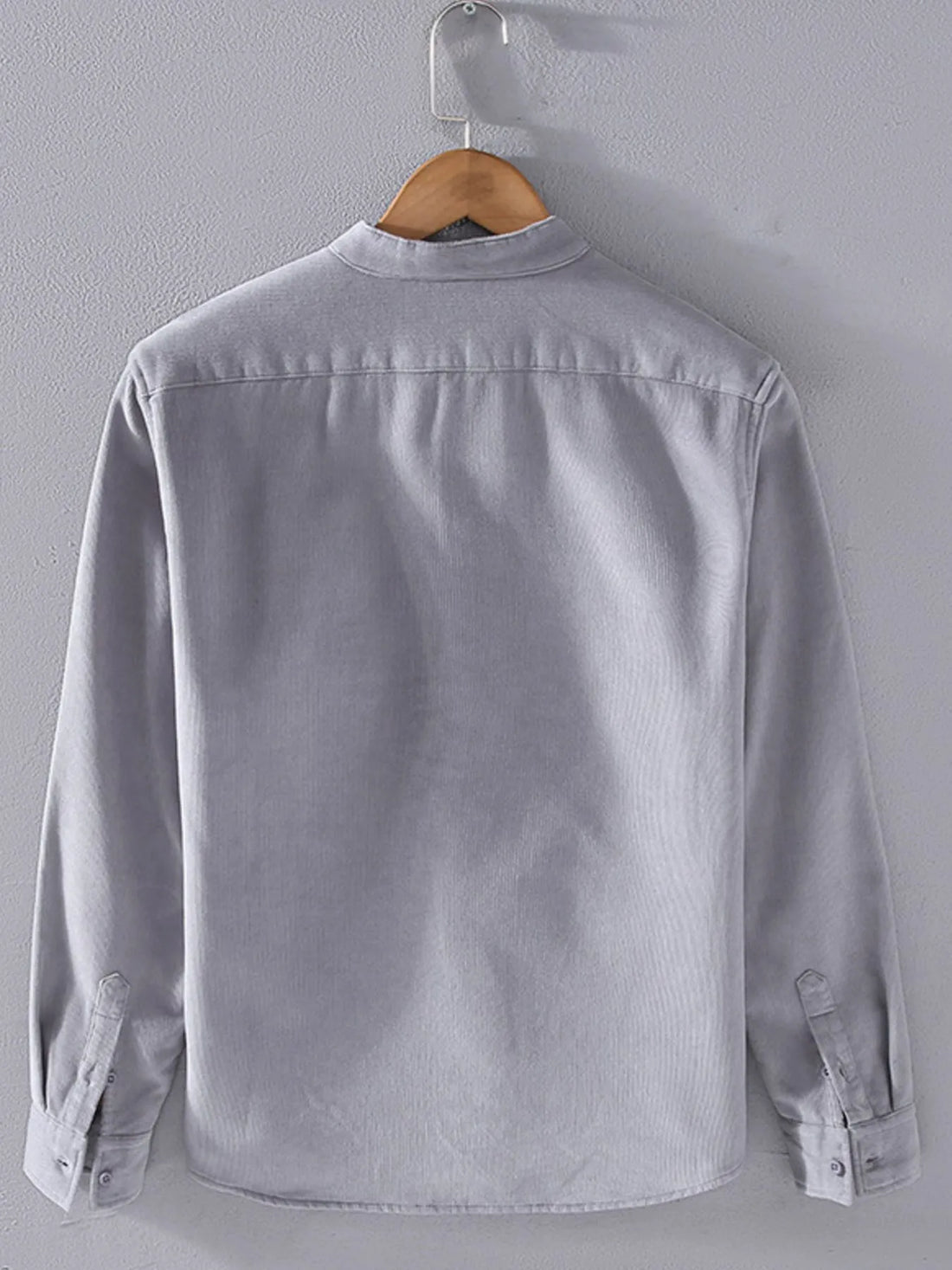 Men's Plus Size Button Up Long Sleeve Shirt - cas7m