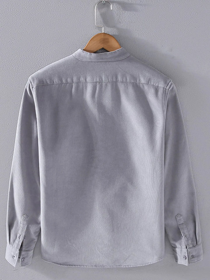 Men's Plus Size Button Up Long Sleeve Shirt - cas7m