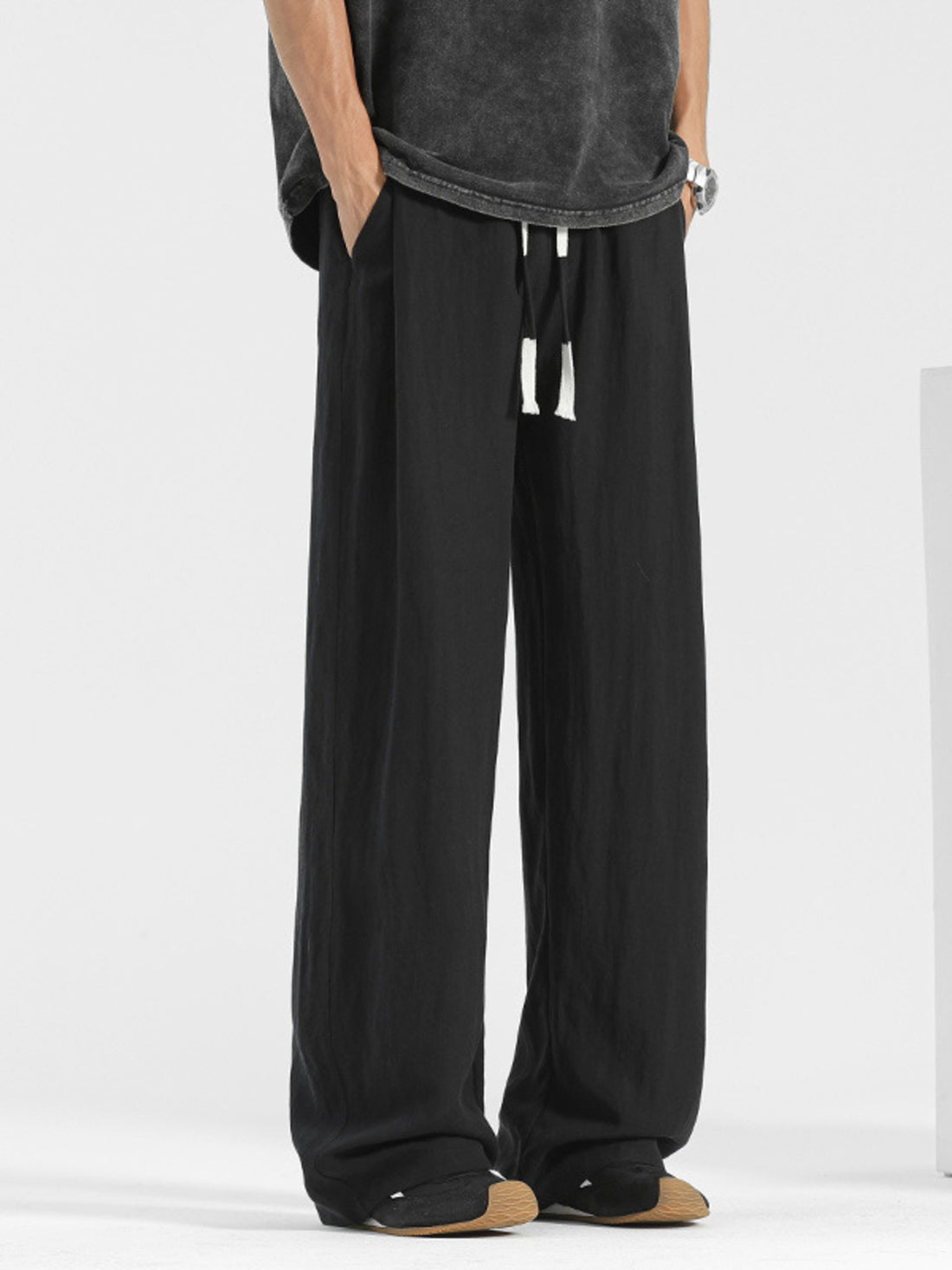 Men's Plus Size Loose Fit Drawstring Pants - cas7m
