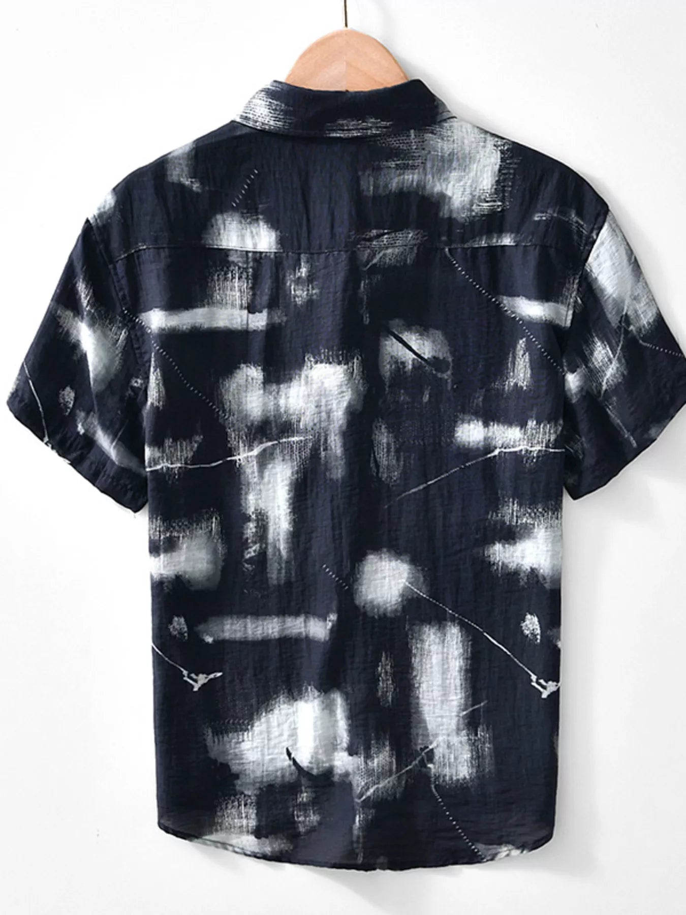 Men's Plus Size Abstract Print Short Sleeve Shirt - cas7m