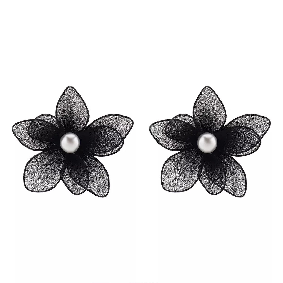 Flower Pearl Stud Earrings - cas7m