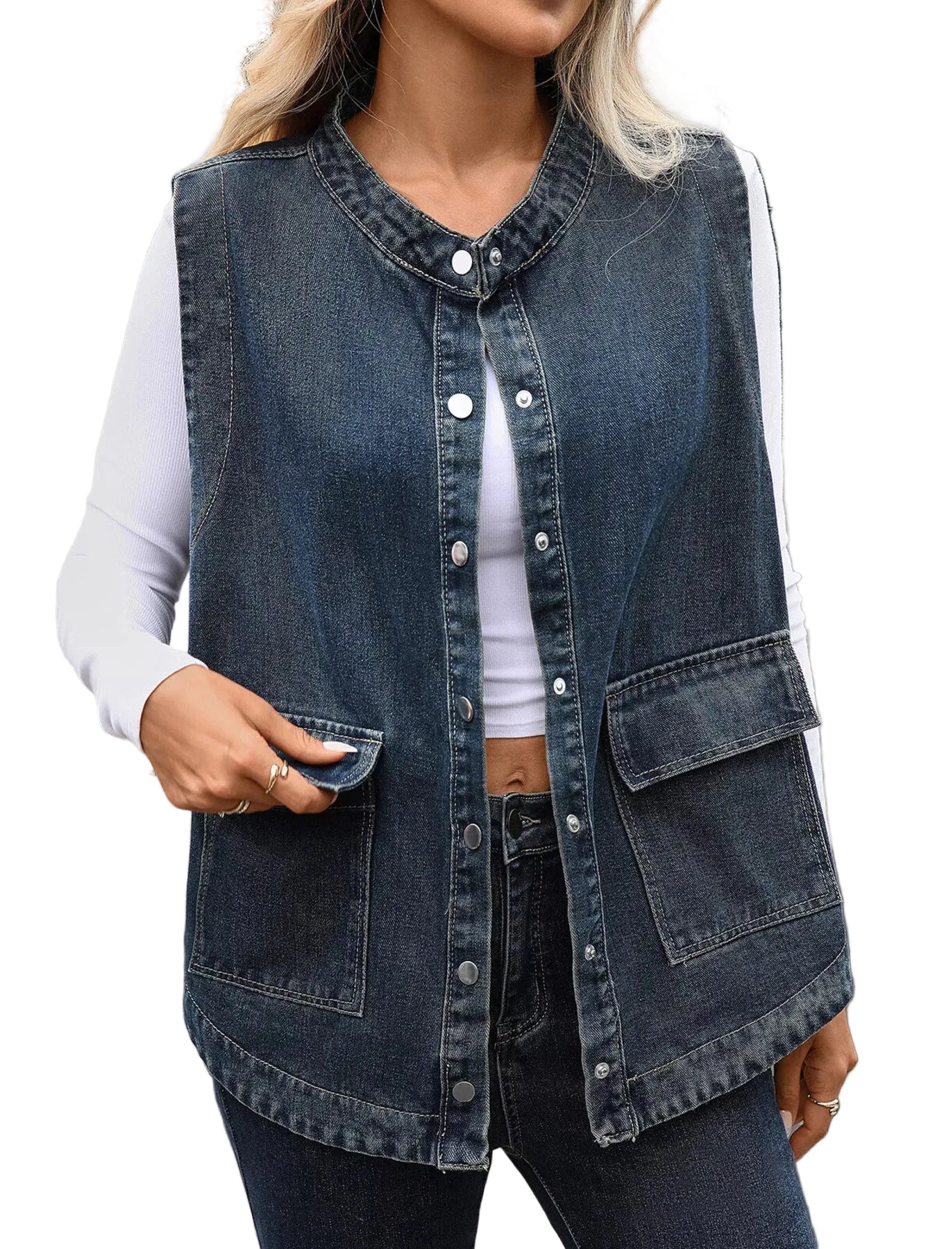 Rayon Buttoned Pocketed Top – Comfortable & Stylish - cas7m