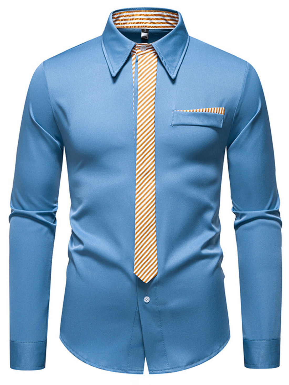 Men's Button Up Long Sleeve Shirt - cas7m