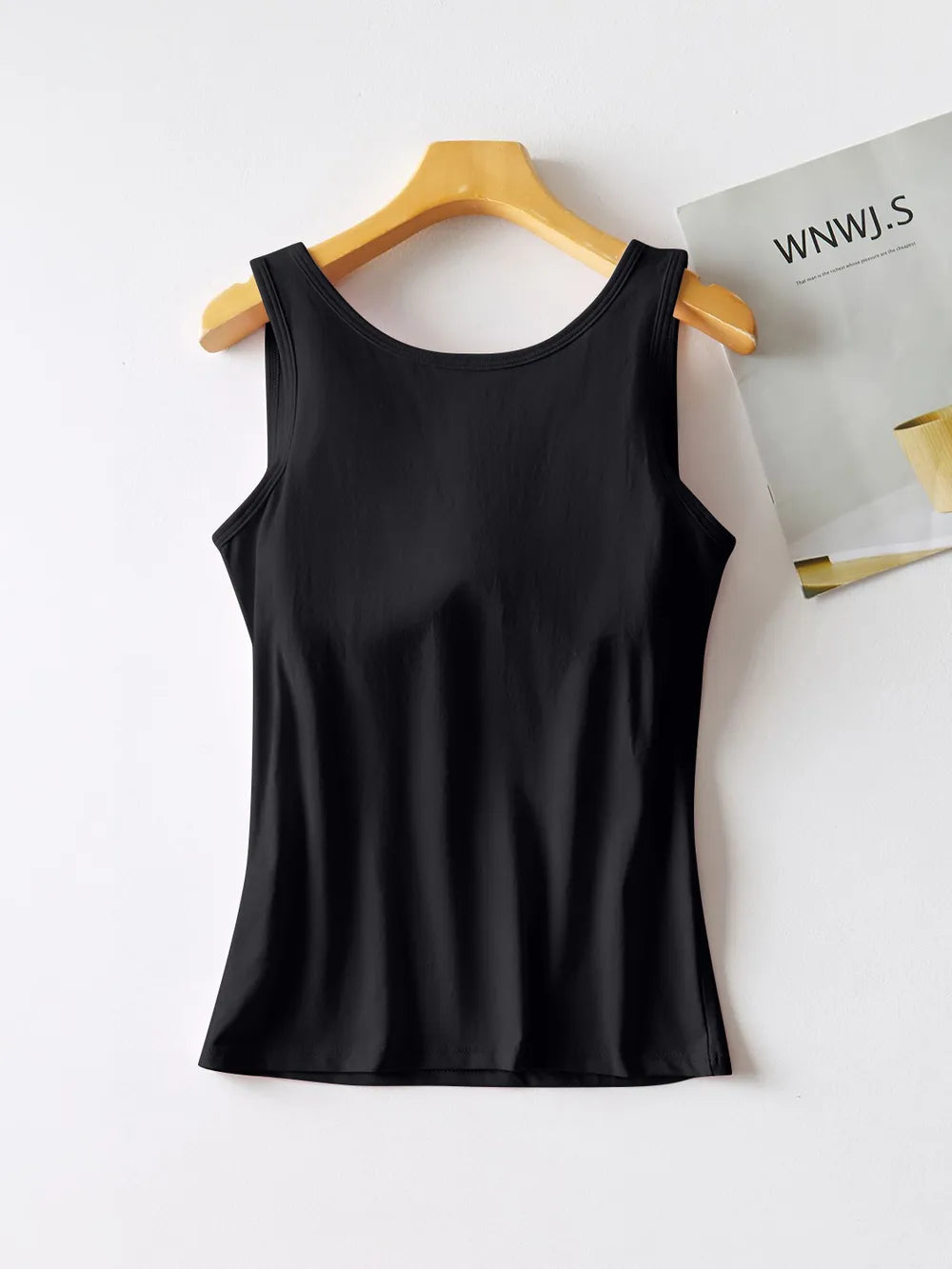 Round Neck Tank with Bra - cas7m