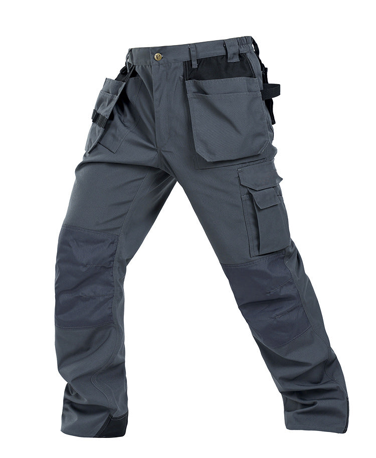 Sturdy Multi-Pocket Loose Workwear Autumn Trousers - cas7m