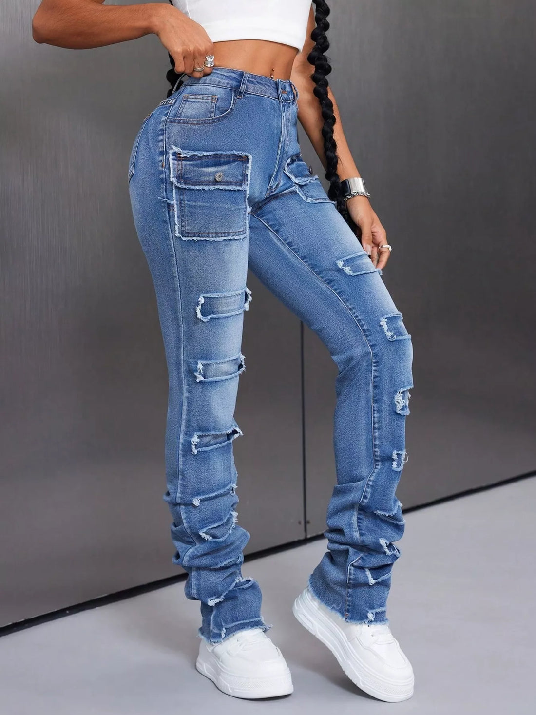 Men's Distressed Slim Fit Jeans - cas7m