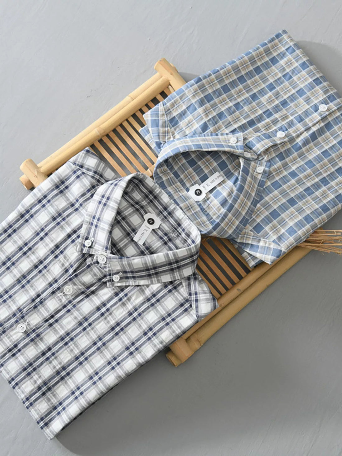 Men's Plus Size Casual Plaid Short Sleeve Shirt - cas7m