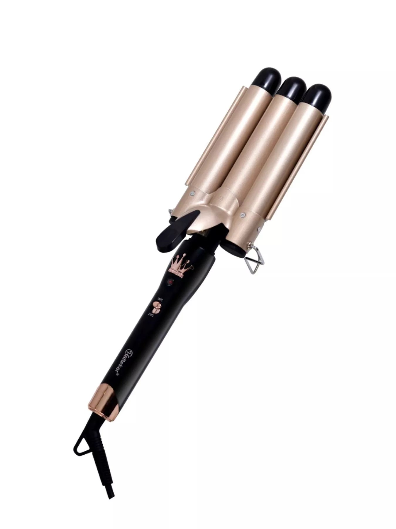 3-Barrel Beachy Waves Curling Iron - Effortless Styling Tool - cas7m