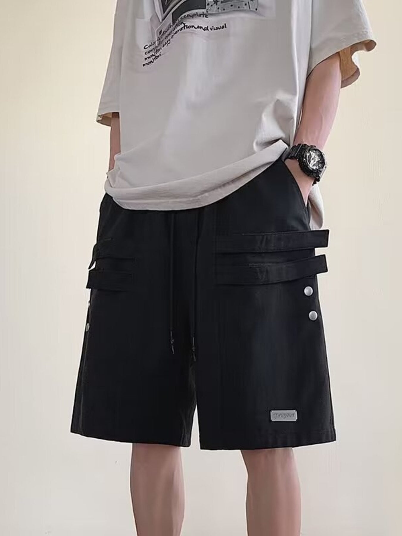 Men's Plus Size Casual Cargo Shorts with Pockets - cas7m