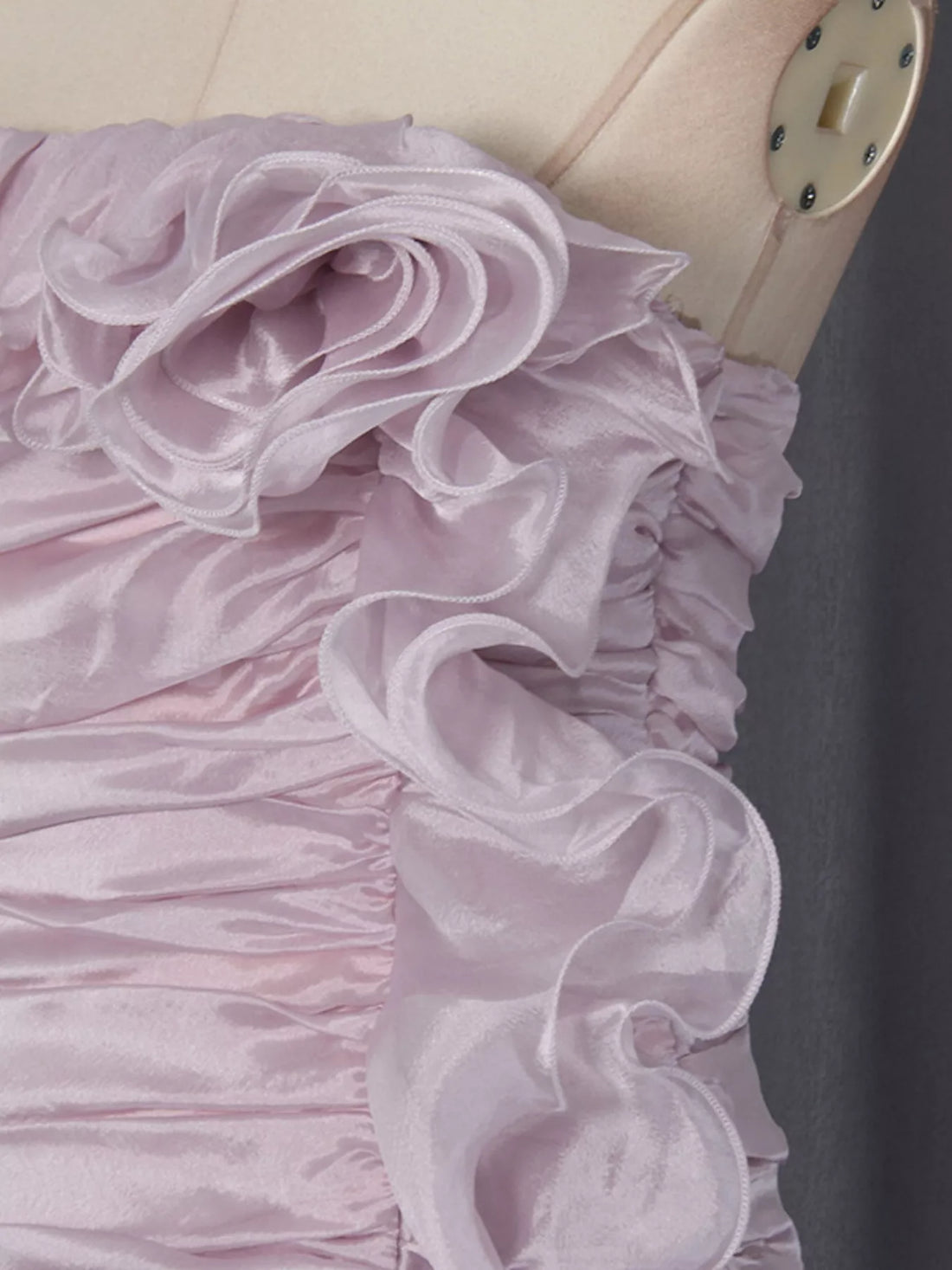 Ruffled High-Low Strapless Dress - cas7m