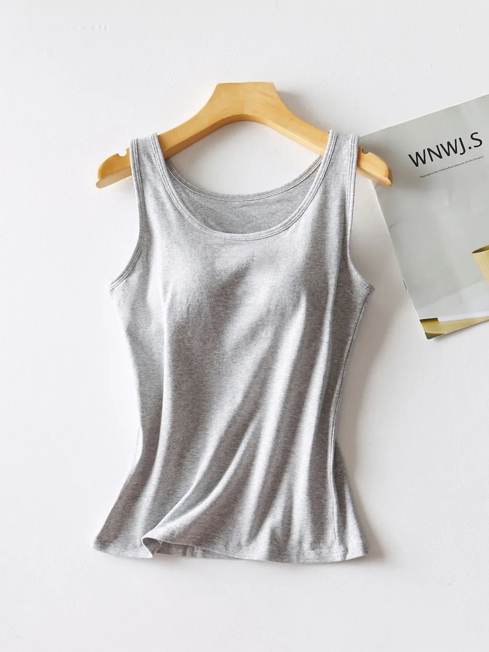 Round Neck Tank with Bra - cas7m