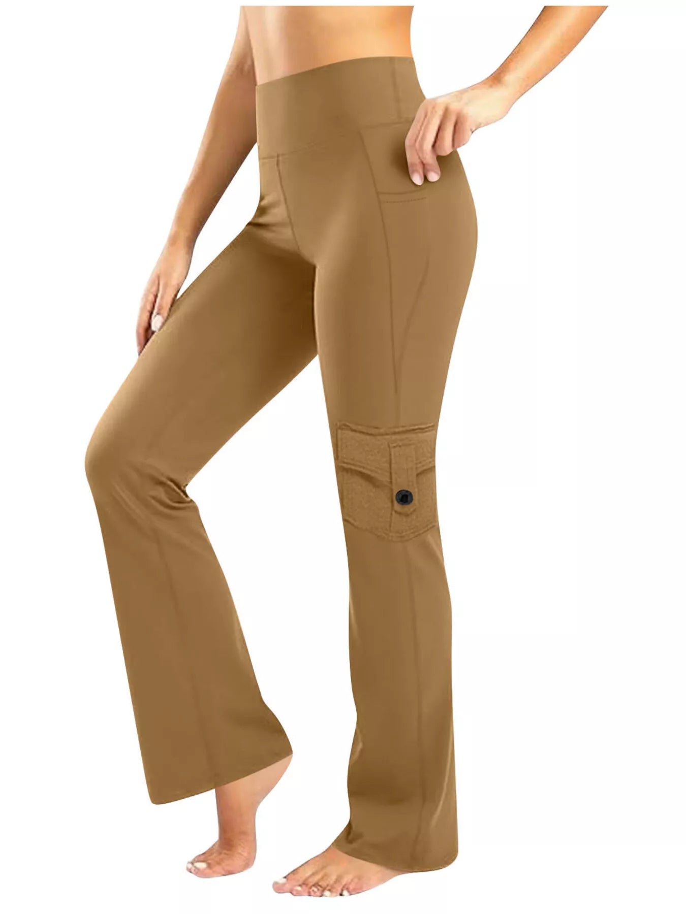 High-Waisted Yoga Pants with Pockets - cas7m