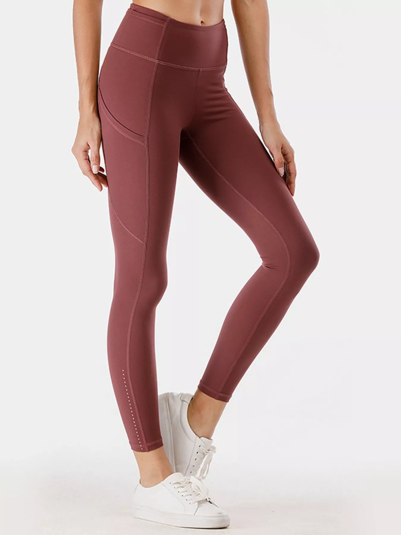 Full Size High-Waisted Active Leggings with Pockets Plus Size - cas7m