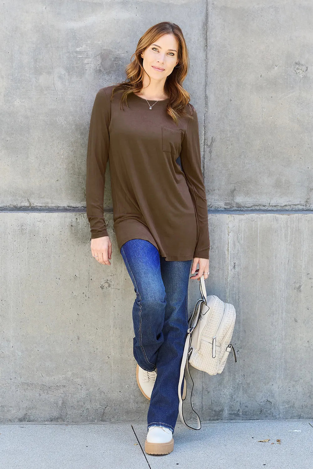Basic Bae Full Size Round Neck Long Sleeve Top - cas7m
