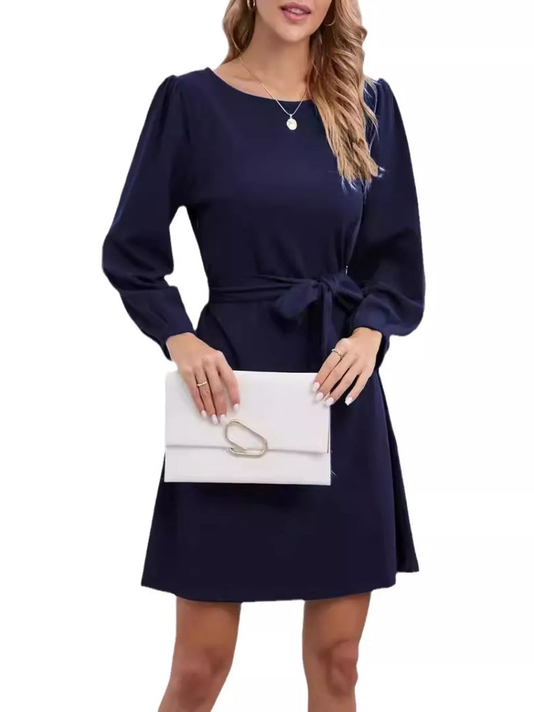 Tie-Waist Mini Dress - cas7m