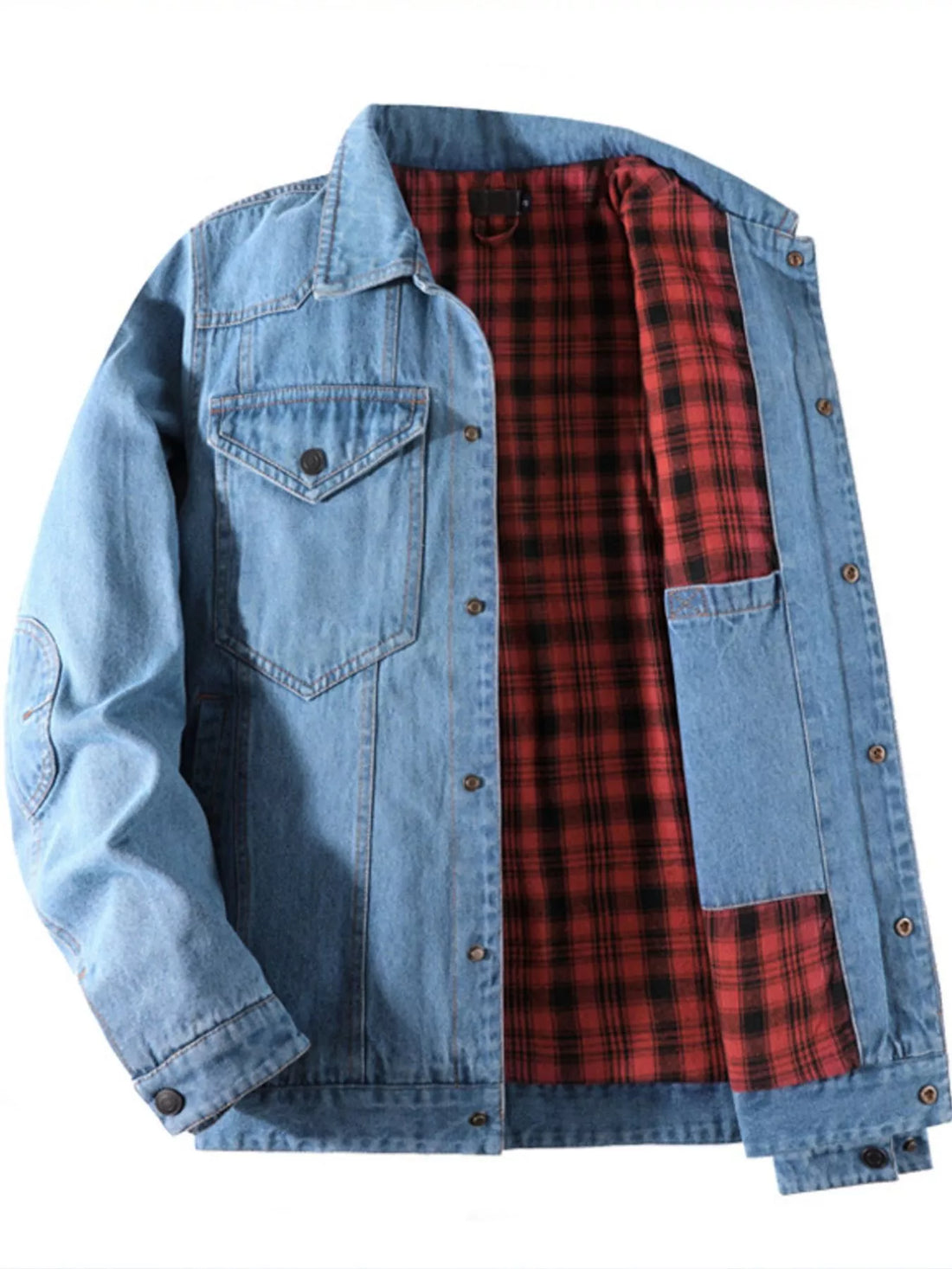 Men's Casual Snap Down Denim Jacket - cas7m