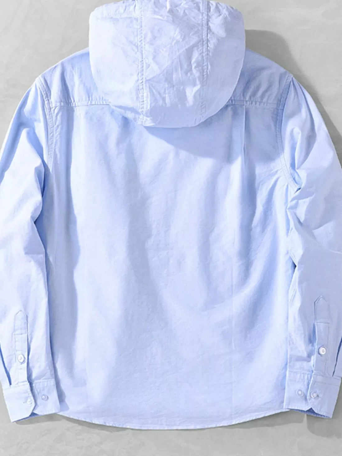 Men's Plus Size Striped Trim Hooded Casual Shacket - cas7m
